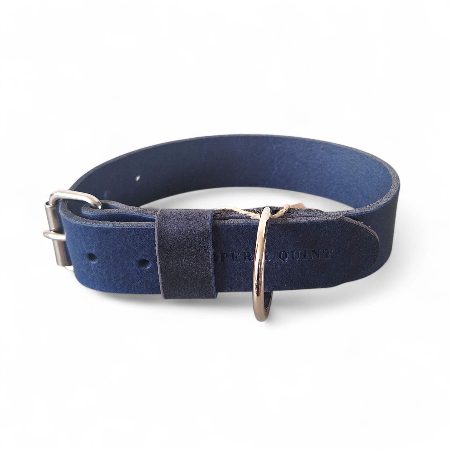 BOLD | Brede leren halsband | Royal Blue | 3 cm - Cooper & Quint