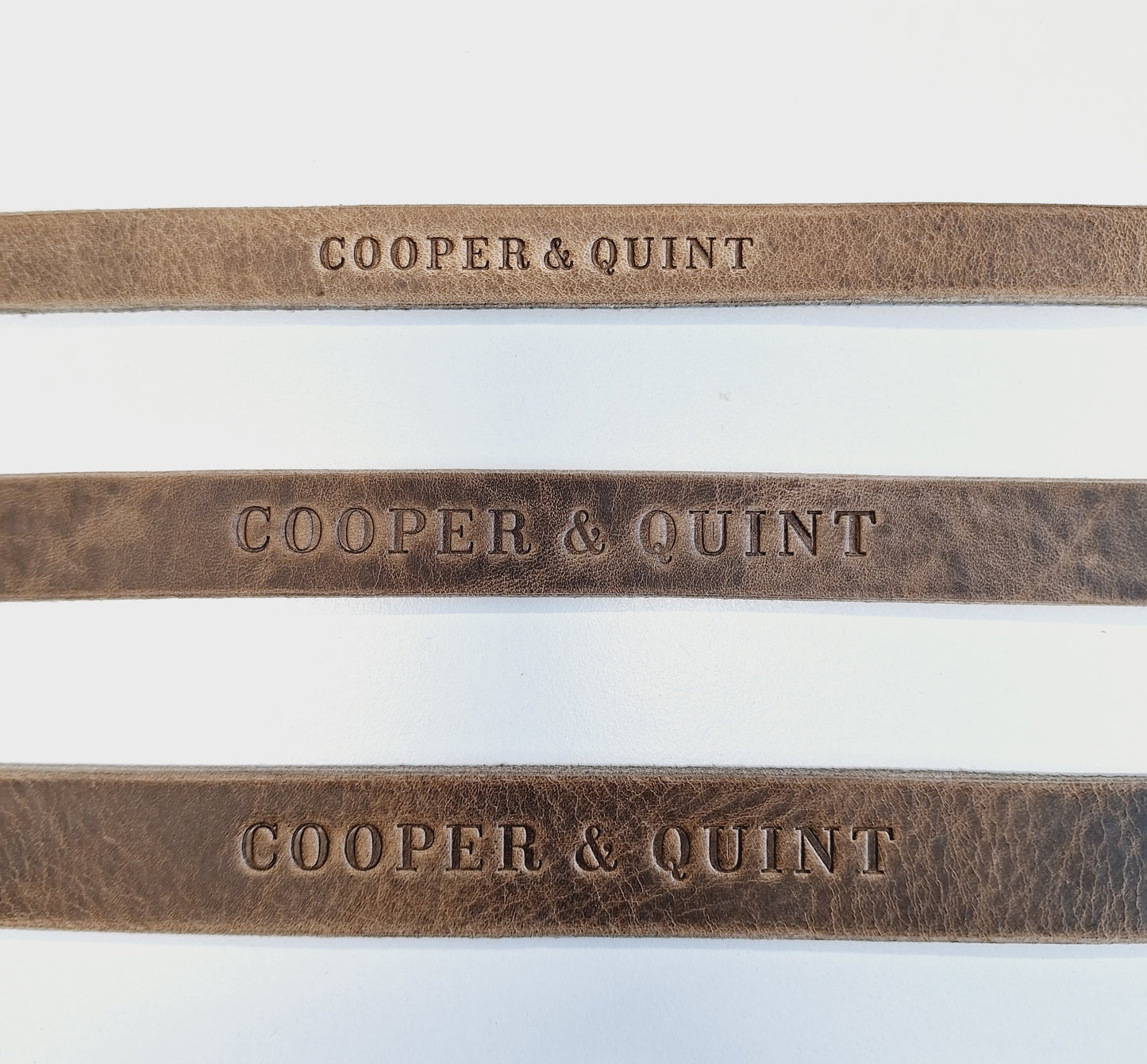 Double Trouble Leren Halsband met naam en/of telefoonnummer | Stone - Cooper & Quint