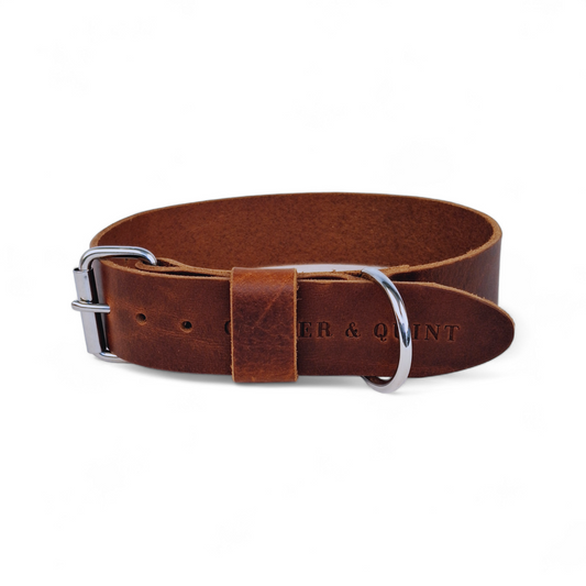 Brede Leren Halsband | Bold Bruin - Cooper & Quint