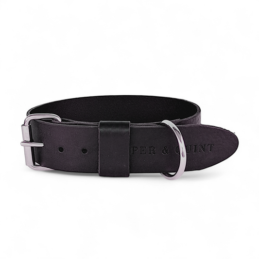 Brede Leren Halsband | Bold Zwart - Cooper & Quint