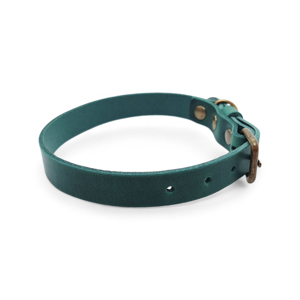 No Fuss Halsband Hond Leer Groen - Cooper & Quint