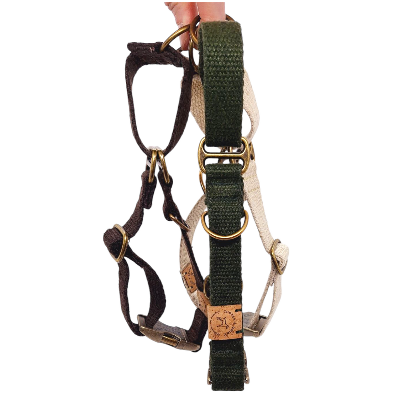 Simply Hemp Half Check Halsband - Bosgroen