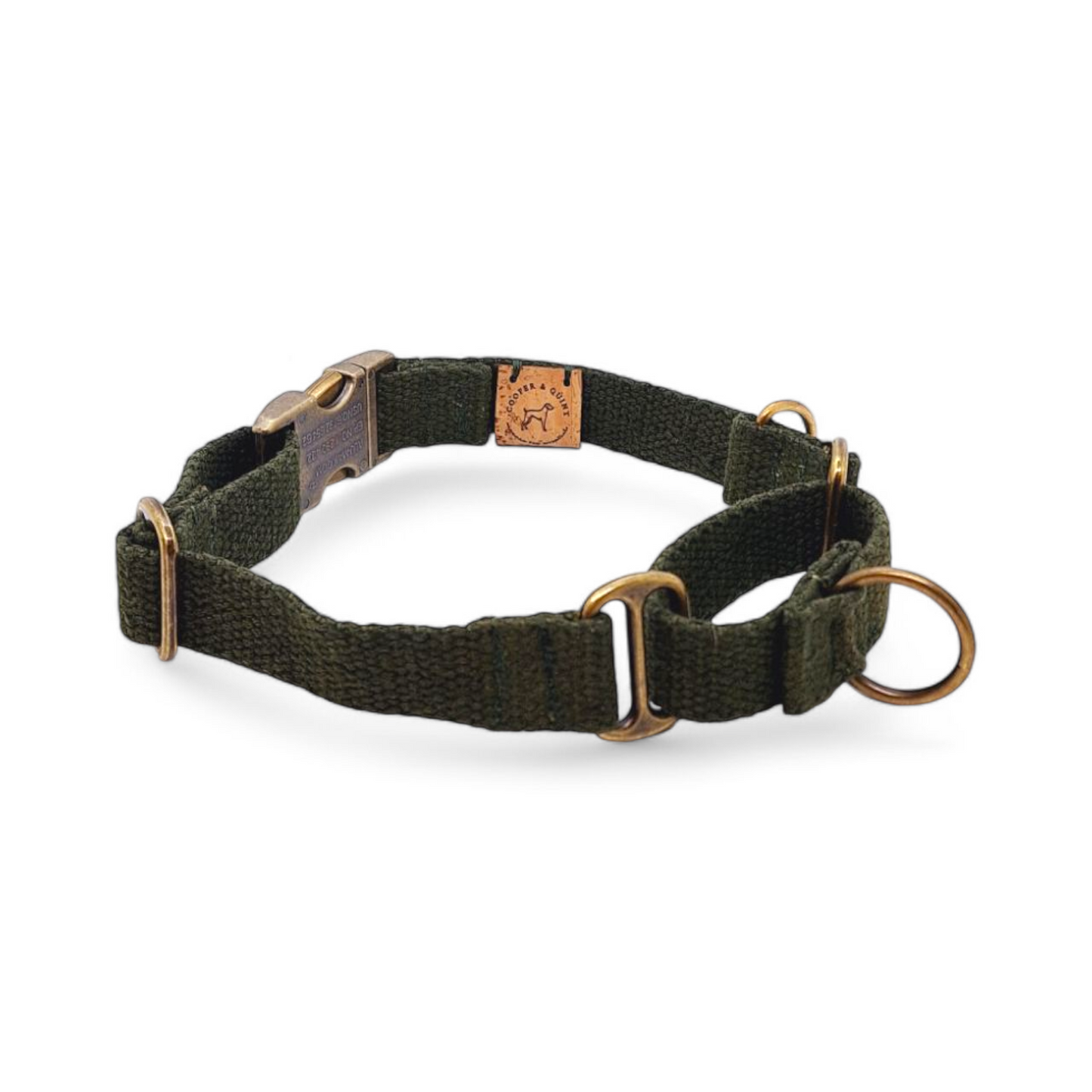 Simply Hemp Half Check Halsband - Bosgroen