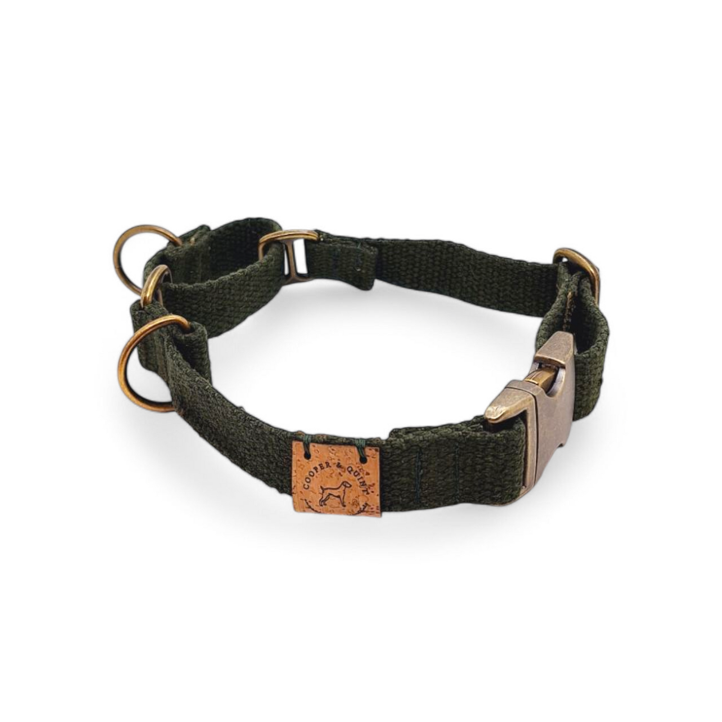 Simply Hemp Half Check Halsband - Bosgroen