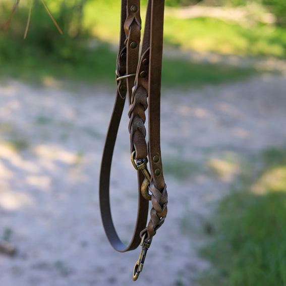 Twisted Switch Verstelbare Leren Hondenriem | Stone - Cooper & Quint