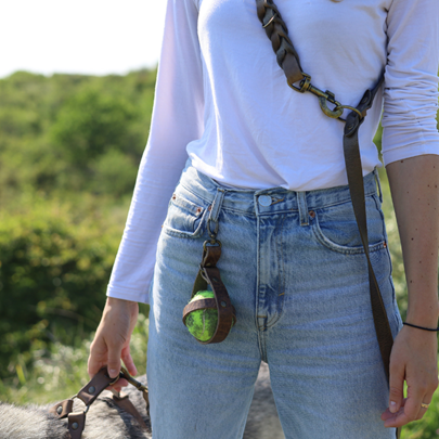Twisted Switch Verstelbare Leren Hondenriem | Stone - Cooper & Quint