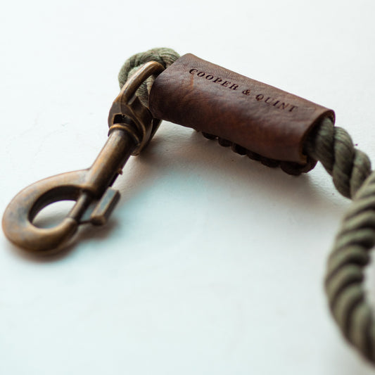 Twisted Cotton Verstelbare Hondenriem Bosgroen - Cooper & Quint