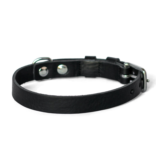 Double Trouble Halsband Hond Leer Zwart - Cooper & Quint