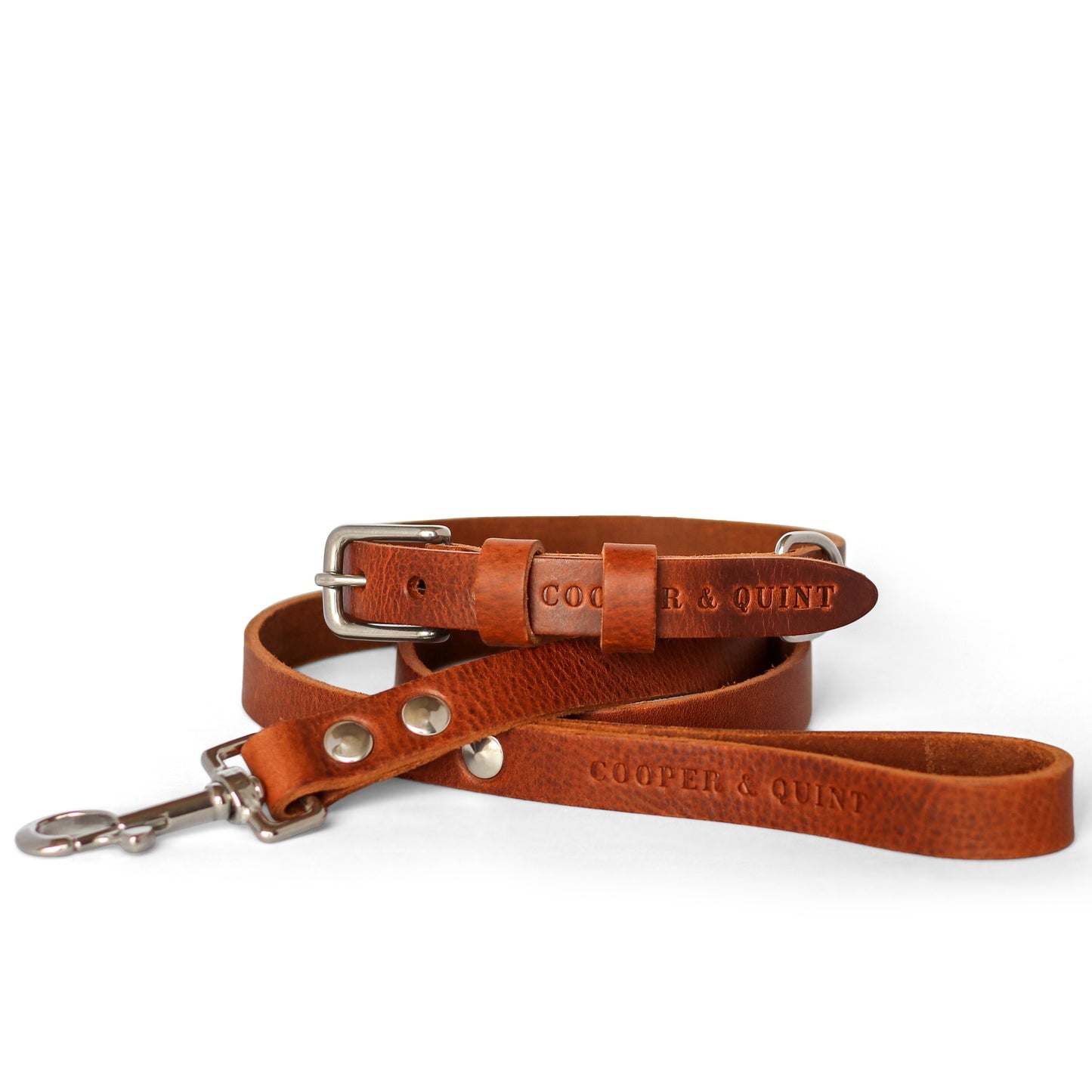 Double Trouble Halsband Hond Leer Bruin - Cooper & Quint
