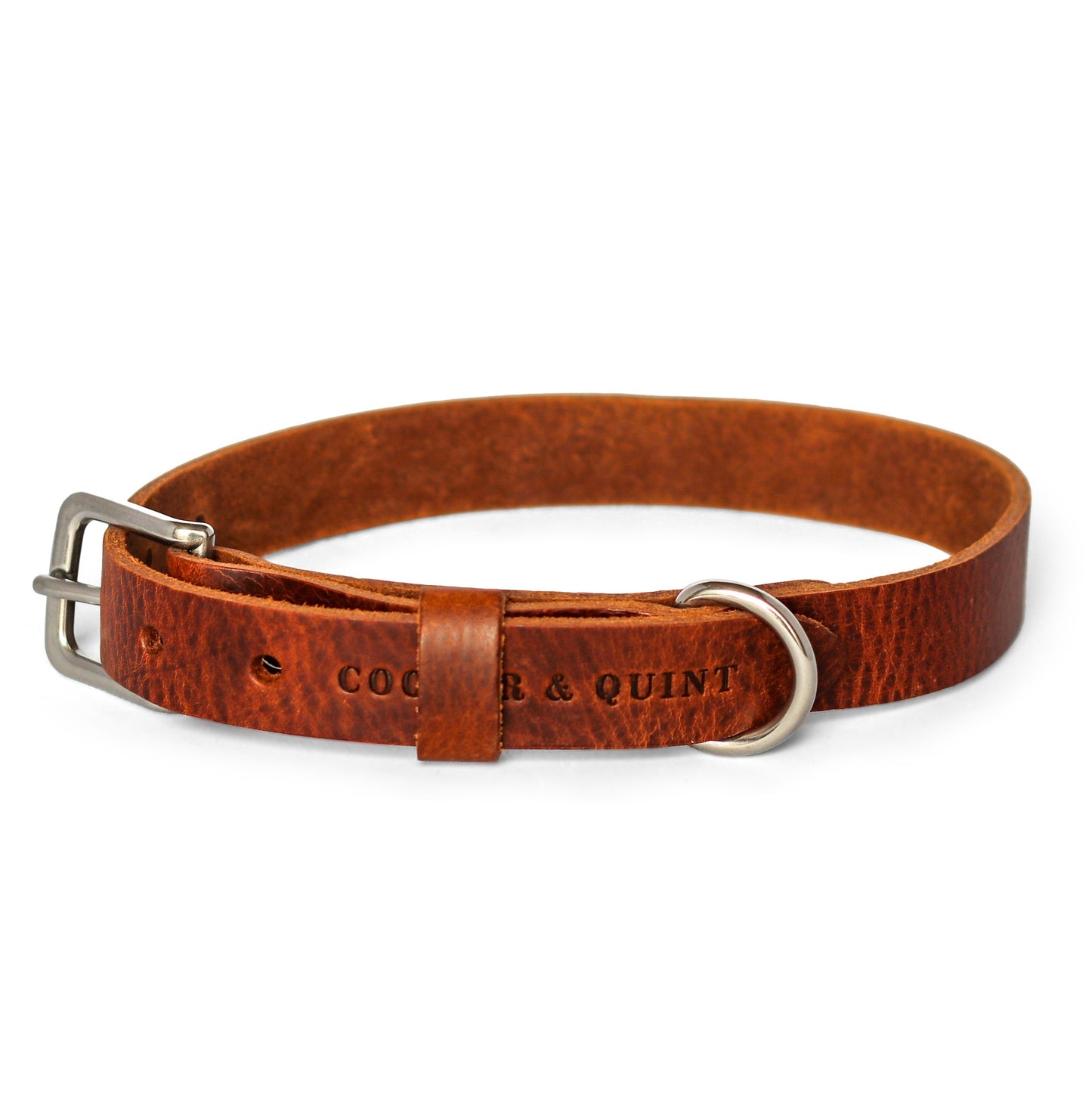 No Fuss Halsband Hond Leer Bruin - Cooper & Quint