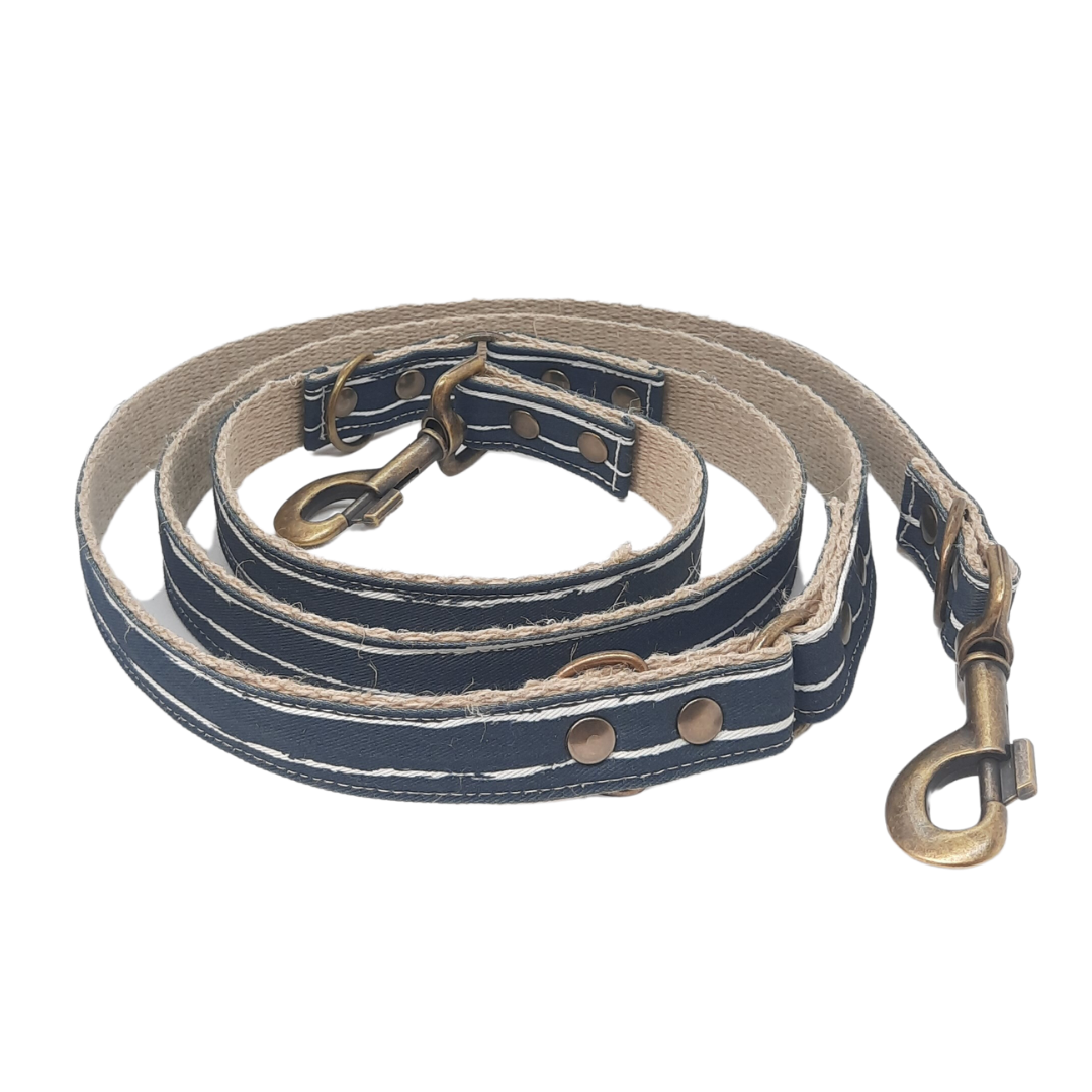 Hemp Verstelbare Hondenriem Azure - Cooper & Quint