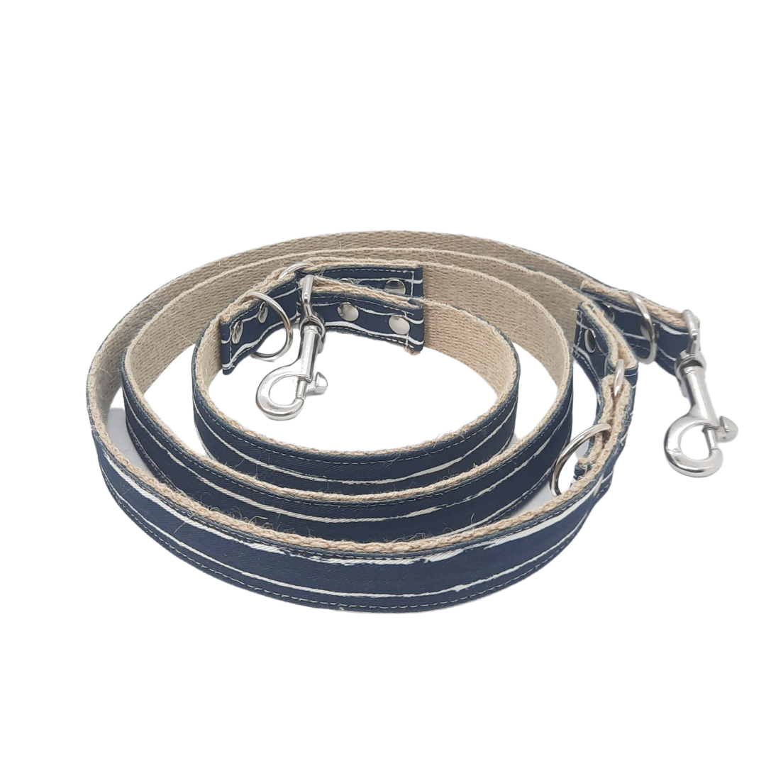 Hemp Verstelbare Hondenriem Azure - Cooper & Quint