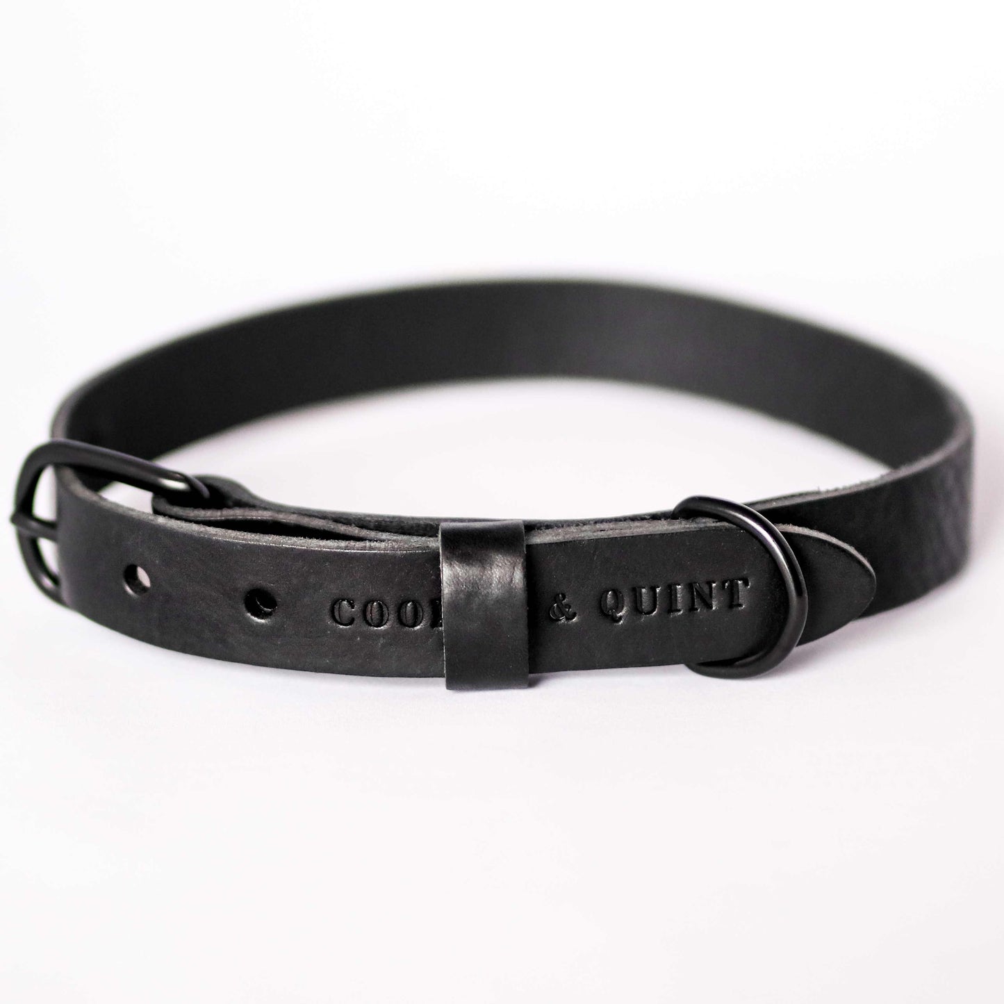 No Fuss Halsband Hond Leer Zwart - Cooper & Quint