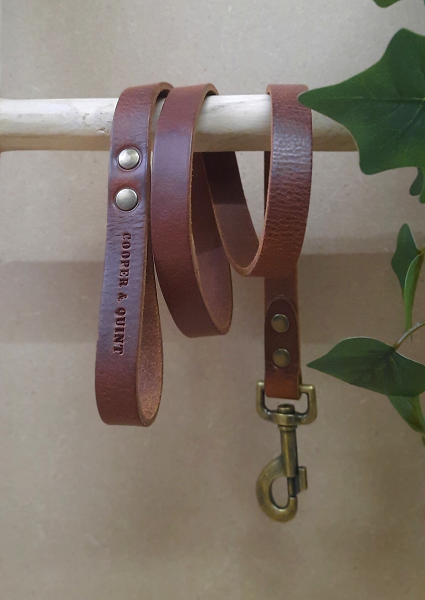 No Fuss Hondenriem Bruin (klein handvat) - Cooper & Quint