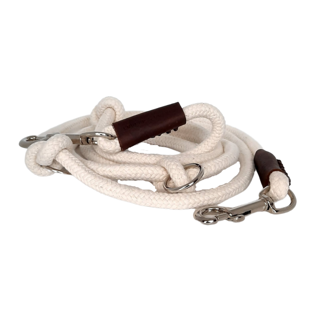 Adjustable Dog Leash Rope Off White Normal to large dogs Just Cooper Quint