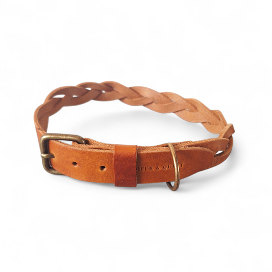 No Fuss Halsband | Camel | Oud Messing | Large - Cooper & Quint
