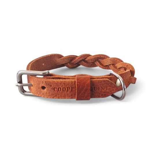 Twisted halsband | Camel | 2cm | Extra Small - Cooper & Quint