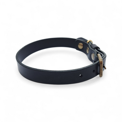 No Fuss Halsband Hond Leer Zwart
