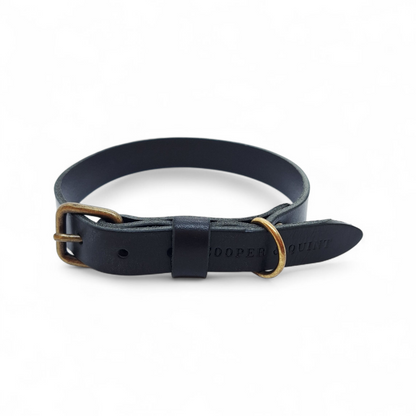 No Fuss Halsband Hond Leer Zwart