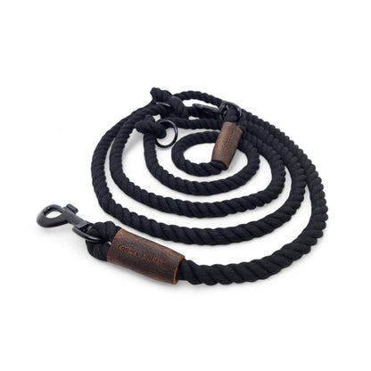 Twisted Cotton Verstelbare Hondenriem Black